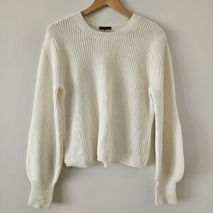 Dynamite Cream Knit Crew Neck Sweater